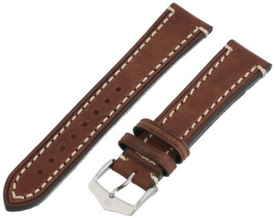 Кожена каишка Hirsch Liberty L 10900210-2, кафява, телешка кожа, дължина L, Quick Release