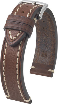 Кафява кожена каишка Hirsch Liberty L 10900210-2, телешка ложа, удължена дължина
