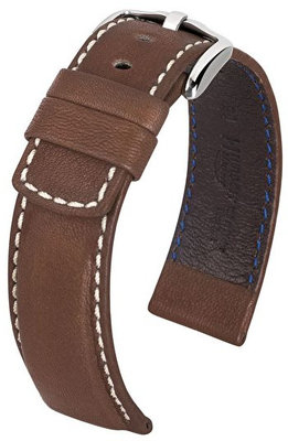 Тъмнокафява кожена каишка Hirsch Mariner L 14502110-2 (Teletina)