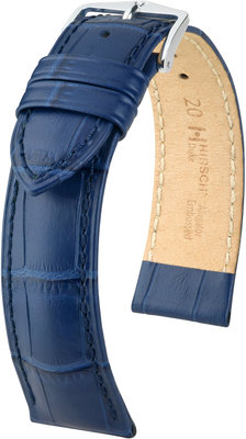 Тъмносиня кожена каишка Hirsch Duke L 01028080-2 (Teletina)