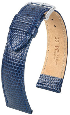 Тъмносиня кожена каишка Hirsch Rainbow L 12322680-2 (Teletina)
