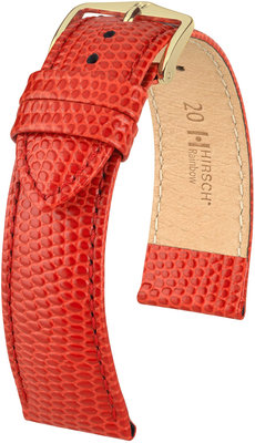 Червена кожена каишка Hirsch Rainbow M 12302620-1 (Teletina)