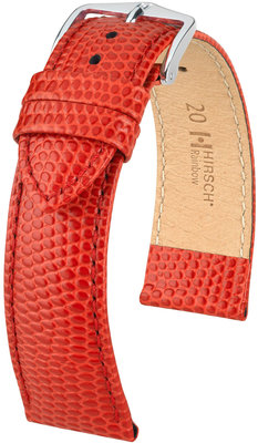 Червена кожена каишка Hirsch Rainbow M 12302620-2 (Teletina)
