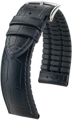 Черна каишка Hirsch Paul XL 0925028250-2 (телешка кожа / естествен каучук)