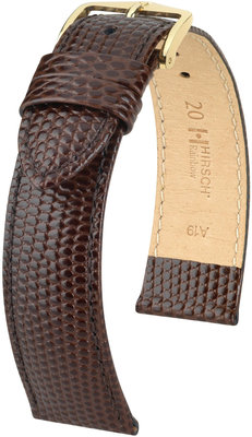 Кожена каишка Hirsch Rainbow M 12302610OE-1, кафява, телешка кожа, open end (за фиксирани щифтове), дължина M, Quick Release
