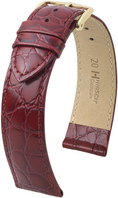 Винена кожена каишка Hirsch Crocograin M 12302860-1 (Teletina)