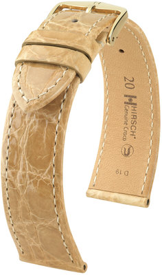 Бежова кожена каишка Hirsch Genuine Croco L 18920890-1 (крокодилска кожа) Hirsch selection