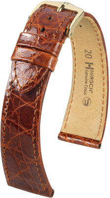 Кафява кожена каишка Hirsch Genuine L Croco 18920870-1 (крокодилска кожа)