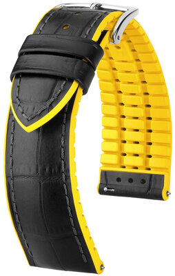 Черна каишка Hirsch Andy L 0927228050-2 (телешка кожа / естествен каучук)