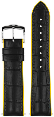 Кожена каишка Hirsch Andy L 0927228050-2, черна, телешка кожа/натурален каучук, дължина L, Quick Release