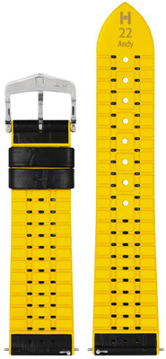 Кожена каишка Hirsch Andy L 0927228050-2, черна, телешка кожа/натурален каучук, дължина L, Quick Release