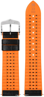 Кожена каишка Hirsch Andy L 0927628050-2, черна, телешка кожа/натурален каучук, дължина L, Quick Release
