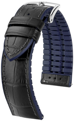 Черна каишка Hirsch Andy L 0928028050-2 (телешка кожа / естествен каучук)