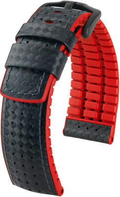 Черна каишка Hirsch Ayrton L 0912092050-5 (телешка кожа / естествен каучук)