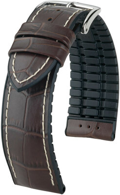 Тъмнокафява каишка Hirsch George L 0925128010-2 (телешка кожа / естествен каучук)