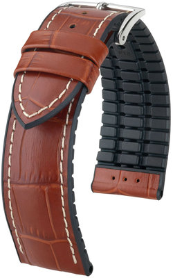 Кафява каишка Hirsch George L 0925128070-2 (телешка кожа / естествен каучук)