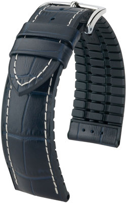 Тъмносиня каишка Hirsch George L 0925128080-2 (телешка кожа / естествен каучук)