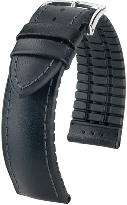 Черна каишка Hirsch James L 0925002050-2 (телешка кожа / естествен каучук)