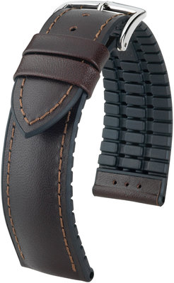 Тъмнокафява каишка Hirsch James M 0925002110-2 (телешка кожа / естествен каучук)