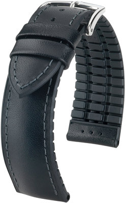 Черна каишка Hirsch James M 0925002150-2 (телешка кожа / естествен каучук)