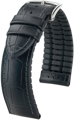Черна каишка Hirsch Paul M 0925028150-2 (телешка кожа / естествен каучук)