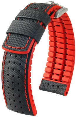 Черна каишка Hirsch Robby L 0912094050-4 (телешка кожа / естествен каучук)