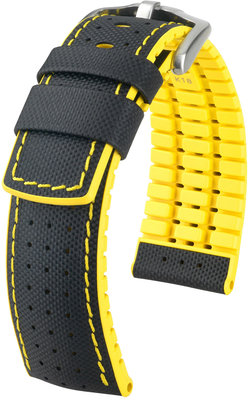 Черна каишка Hirsch Robby L 0917294050-4 (телешка кожа / естествен каучук)