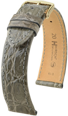 Сива кожена каишка Hirsch Genuine Croco M 18900830-1 (крокодилска кожа) Hirsch selection