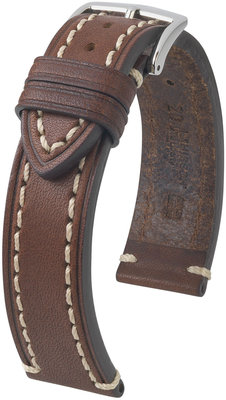 Kожена каишка Hirsch Liberty XL 10920210-2, кафява, телешка кожа, екстра удължена дължина