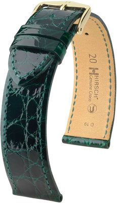 Зелена кожена каишка Hirsch Genuine Croco L 18920840-1 (крокодилска кожа) Hirsch selection