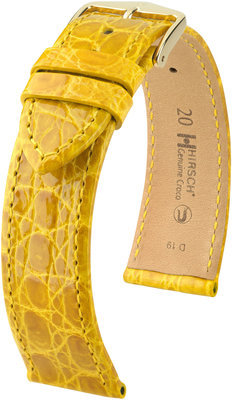 Жълта кожена каишка Hirsch Genuine Croco L 18920872-1 (крокодилска кожа) Hirsch selection