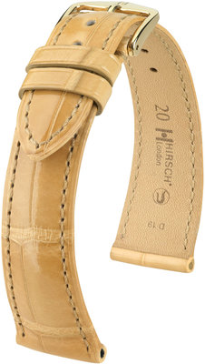 Бежова кожена каишка Hirsch London L 04307090-1 (алигаторска кожа) Hirsch selection