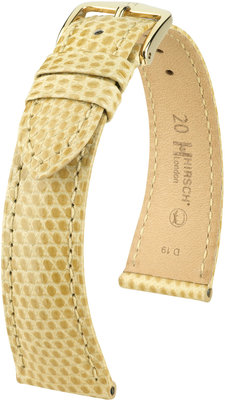 Бежова кожена каишка Hirsch London L 04366090-1 (гущерска кожа) Hirsch selection