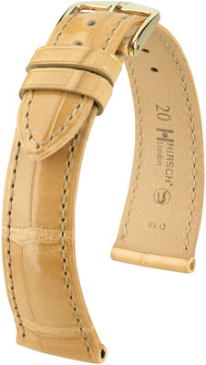 Бежова кожена каишка Hirsch London M 04307190-1 (алигаторска кожа) Hirsch selection