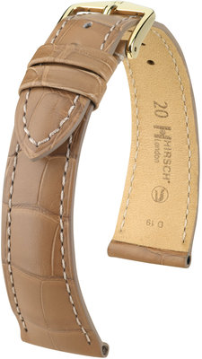 Бежова кожена каишка Hirsch London M 04307199-1 (алигаторска кожа) Hirsch selection