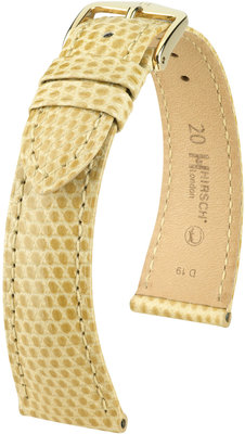 Бежова кожена каишка Hirsch London M 04366190-1 (гущерска кожа) Hirsch selection
