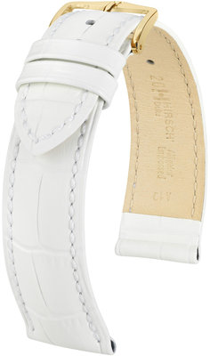 Бяла кожена каишка Hirsch Duke M 01028101-1 (Teletina)