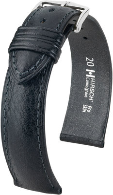 Черна кожена каишка Hirsch Camelgrain XL 01009250-2 (Teletina)