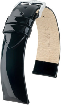 Черна кожена каишка Hirsch Diva M 01536151-2 (Teletina)