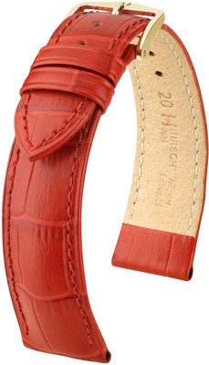 Червена кожена каишка Hirsch Duke M 01028120-1 (Teletina)