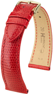 Червена кожена каишка Hirsch London M 04366120-1 (гущерска кожа) Hirsch selection