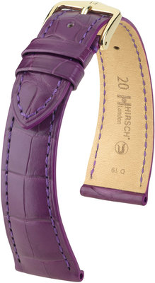 Лилава кожена каишка Hirsch London L 04307086-1 (алигаторска кожа) Hirsch selection