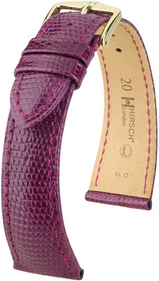 Лилава кожена каишка Hirsch London L 04366087-1 (гущерска кожа) Hirsch selection