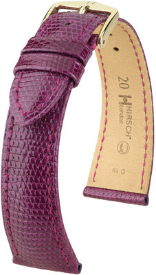 Лилава кожена каишка Hirsch London M 04366187-1 (гущерска кожа) Hirsch selection