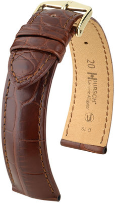 Кафява кожена каишка Hirsch Genuine Alligator M 10200719-1 (кожа от алигатор)