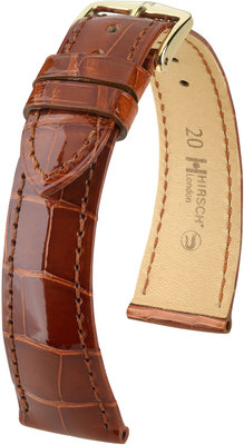 Кафява кожена каишка Hirsch London L 04307070-1 (алигаторска кожа) Hirsch selection