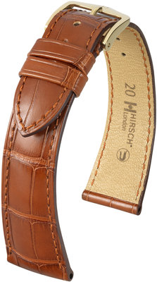 Кафява кожена каишка Hirsch London L 04307079-1 (алигаторска кожа)