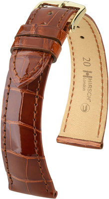 Кафява кожена каишка Hirsch London M 04307170-1 (алигаторска кожа) Hirsch selection