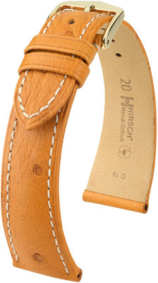 Кафява кожена каишка Hirsch Massai Ostrich L 04362074-1 (щраусова кожа) Hirsch selection
