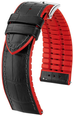 Черна каишка Hirsch Andy L 0922028050-2 (телешка кожа / естествен каучук)